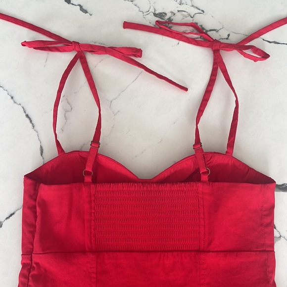 Anthropologie Cherryπ Bomb Red Sexy Body Con Spaghetti Strap Corset Dress-Small - Picture 14 of 16